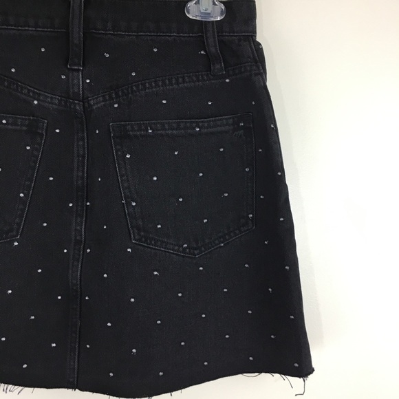 Madewell Metallic Dot Denim A-Line Mini Skirt Size 25 NWT - Picture 5 of 11